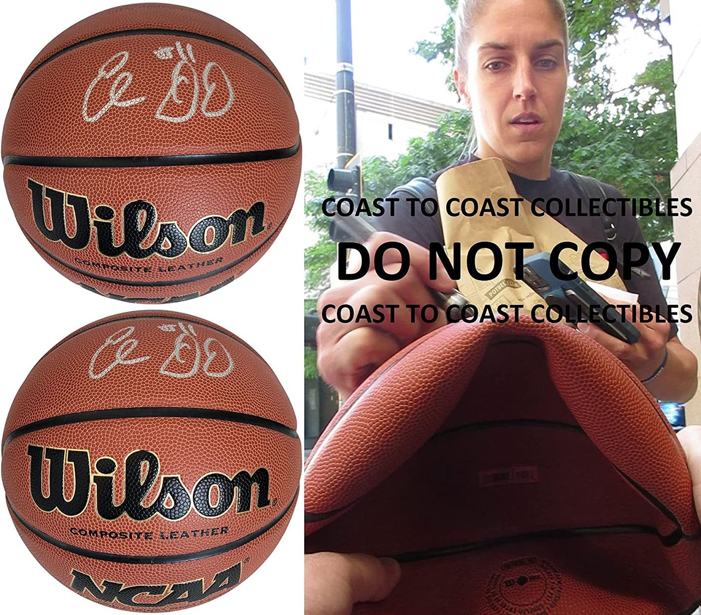 Elena Delle Donne Delaware Washington Mystics signed NCAA basketball proof COA