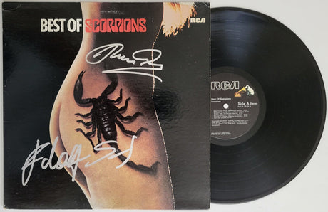 Klaus Meine Rudolf Schenker signed Best of Scorpions album COA proof star autographed