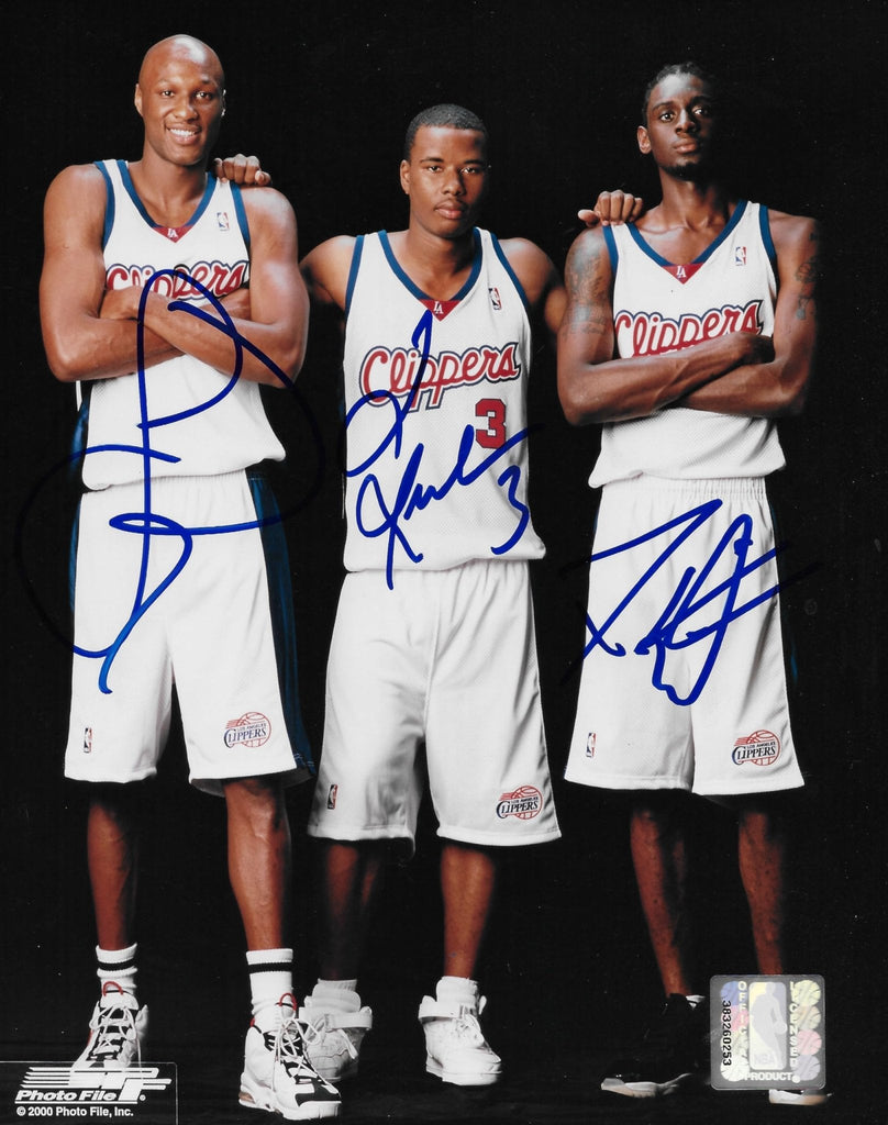 Lamar Odom Darius Miles Quentin Richardson Signed LA Clippers 8x10 photo COA Autographed