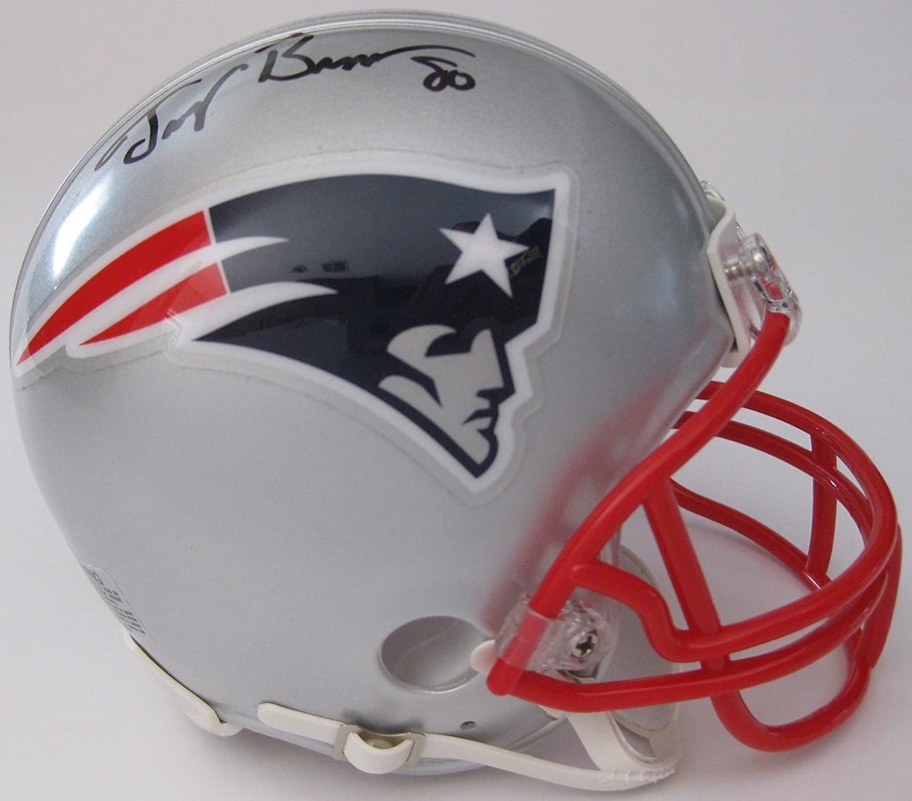 Troy Brown signed New England Patriots mini football helmet proof Beckett COA