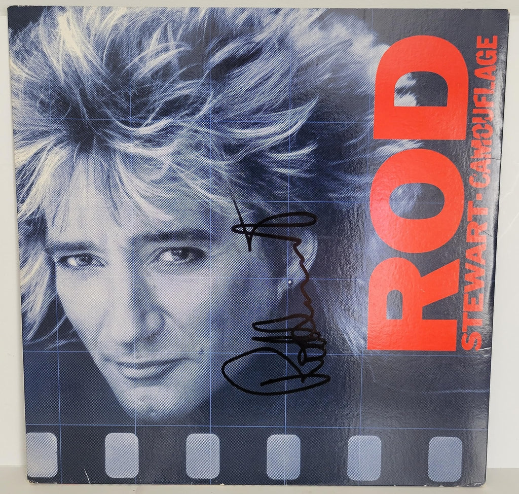 Rod Stewart signed Camouflage album vinyl record COA exact proof STAR autographed