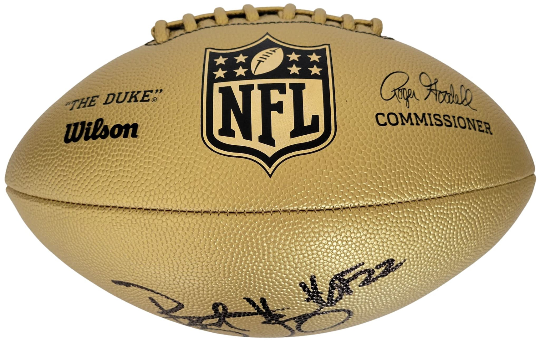 Bryant Young San Francisco 49ers Notre Dame signed Gold football COA proof auto
