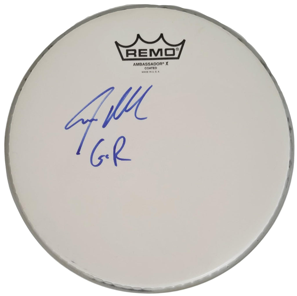 Steven Adler Guns N Roses drummer signed Drumhead COA proof autographed GNR.