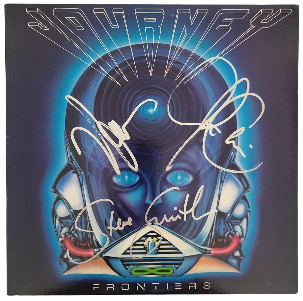Neal Schon Steve Smith Jonathan Cain signed Journey Frontiers album vinyl record COA proof STAR..