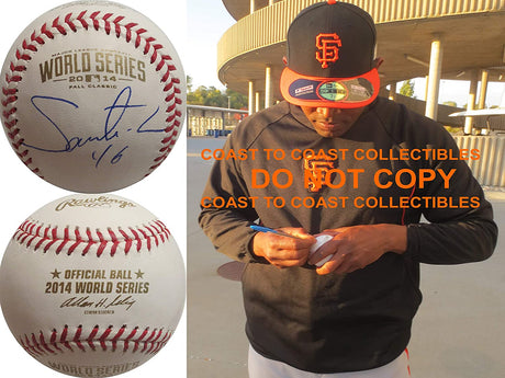 Santiago Castill San Francisco Giants signed 2014 World Series baseball proof