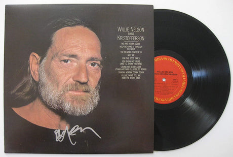 Willie Nelson signed sings Kristofferson album vinyl record proof Beckett COA STAR.