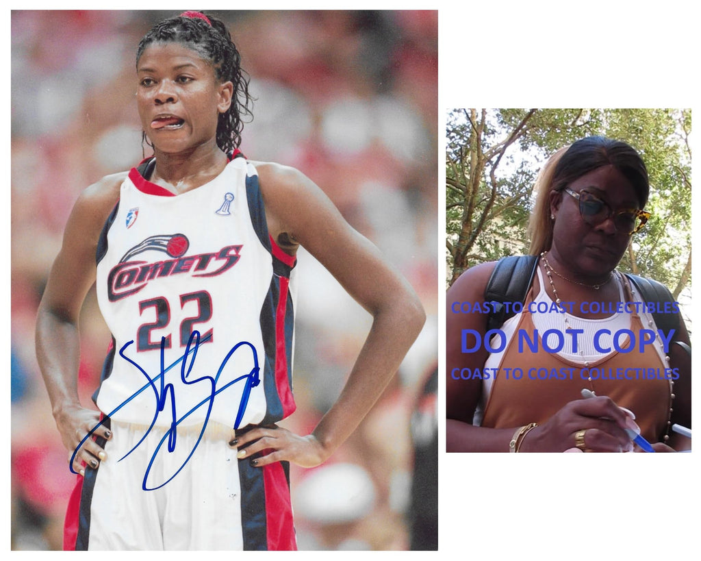 Sheryl Swoopes signed Houston Comets basketball 8x10 photo COA proof autographed.