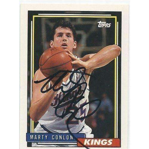 1992, Marty Conlon, Sacramento Kings, Signed, Autographed, Topps Basketball Card, Card # 349,