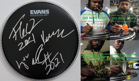 Bone Thugs N Harmony signed 8” Drumhead Flesh Layzie Krayzie Wish COA Proof STAR
