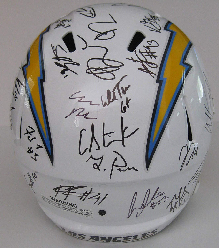 2019 Los Angeles Chargers, LA Chargers team signed autographed, full size football speed helmet, COA, proof photos
