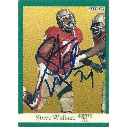 1991, Steve Wallace, San Francisco 49ers, Signed, Autographed, Fleer Football Card, Card # 366,
