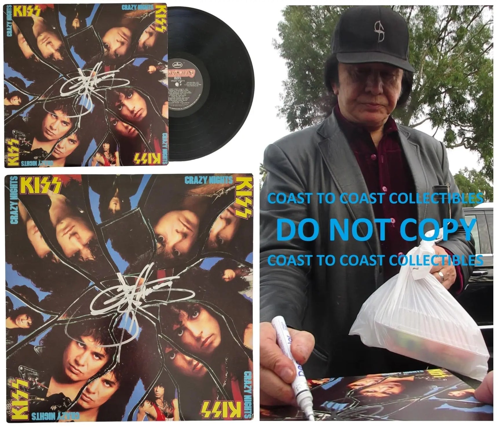 Gene Simmons Signed Kiss Crazy Nights Album COA Proof Autographed Vinyl Record