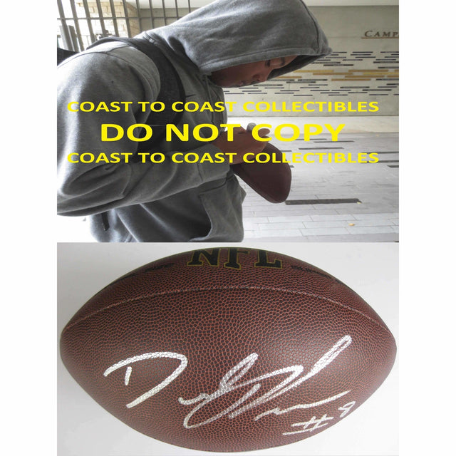 Demetris Robertson California Golden Bears signed, autographed NFL football - COA and proof