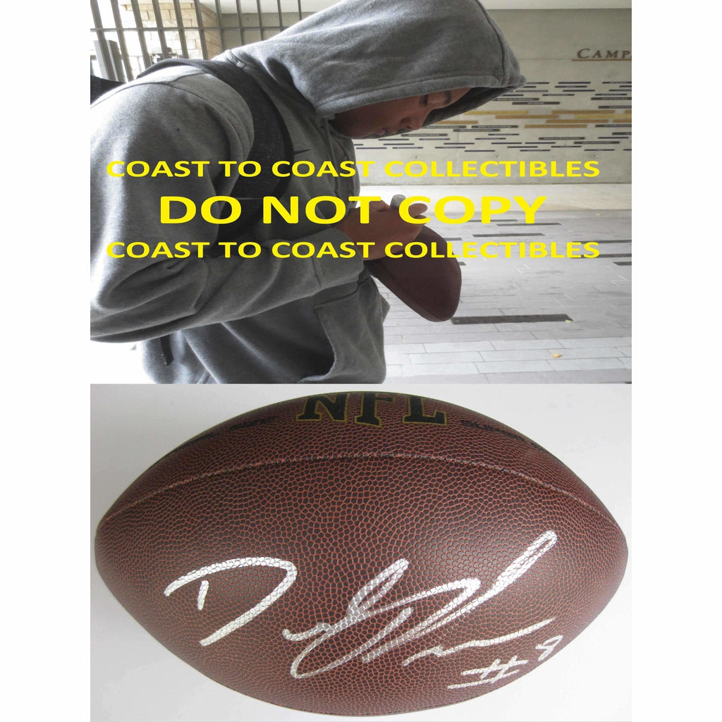 Demetris Robertson California Golden Bears signed, autographed NFL football - COA and proof