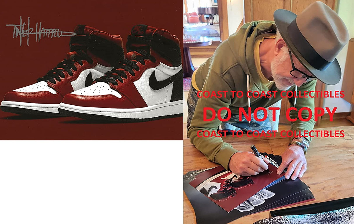 Tinker Hatfield signed Nike Air Jordan 1 8x10 photo COA proof autograph STAR