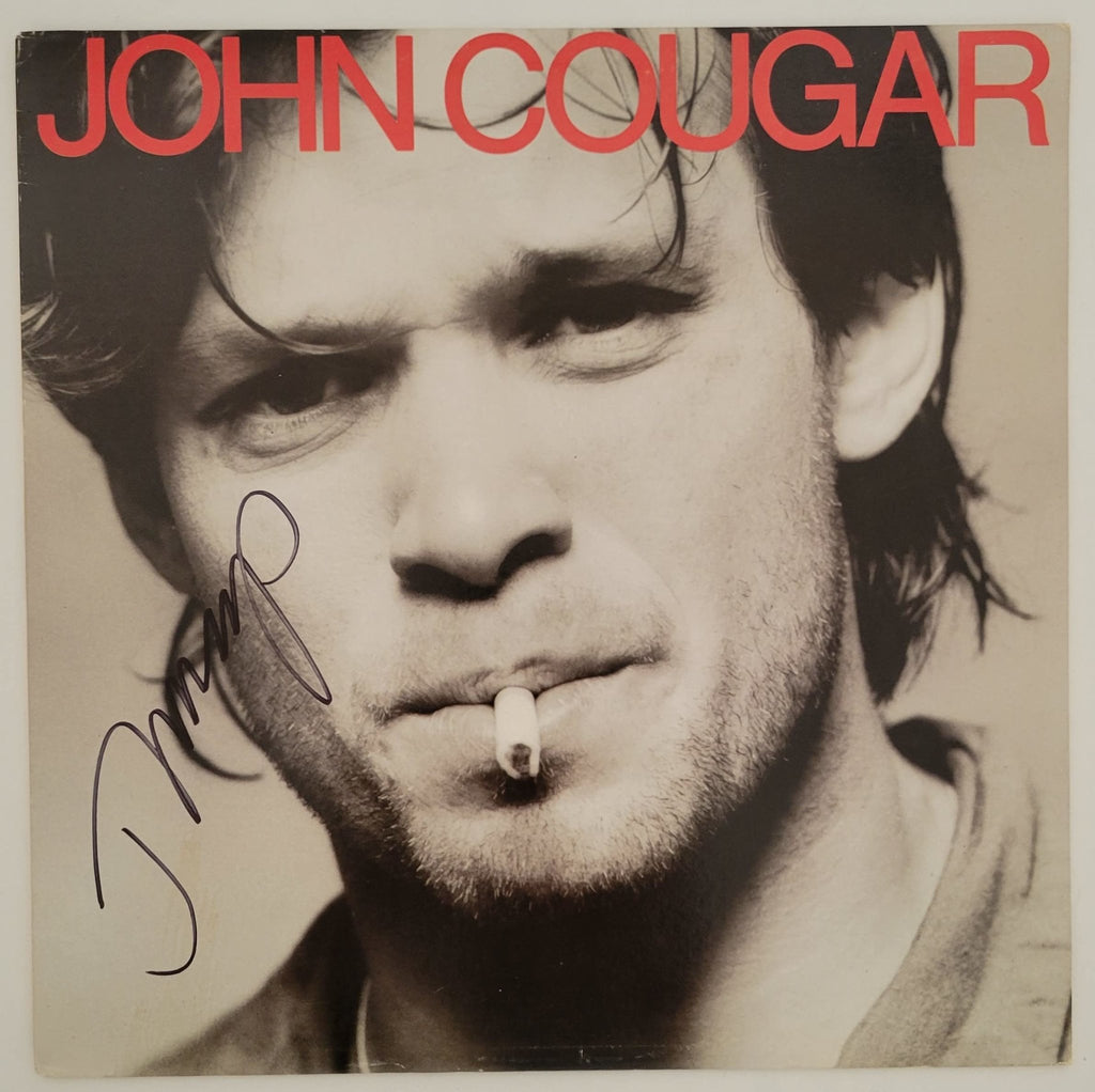 John Cougar Mellencamp signed John Cougar album vinyl record COA proof autograph STAR