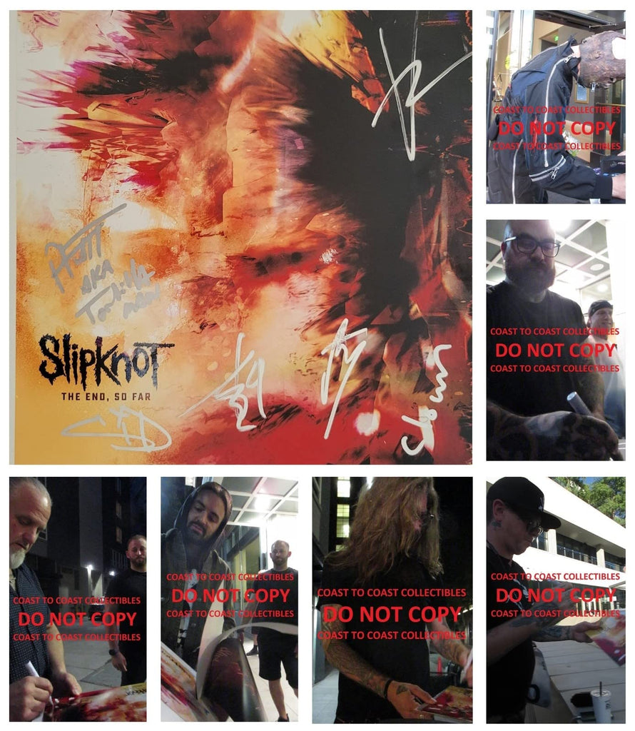 Slipknot signed The End,So Far 12x12 photo,Clown,Sid,Root,Jay,Alex COA Proof STAR