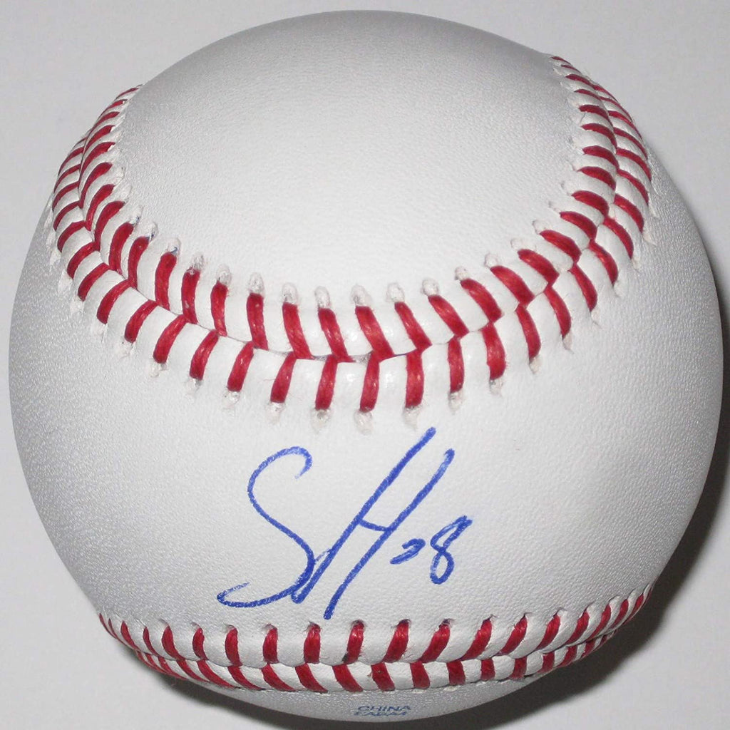 Sam Huff Texas Rangers signed autographed baseball exact proof COA