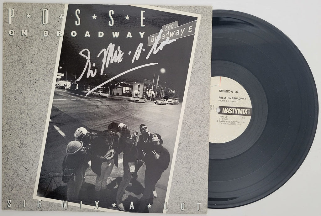 Sir Mix A Lot signed Posse on Broadway album vinyl record COA proof autographed STAR