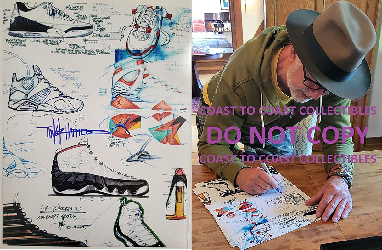 Tinker Hatfield Nike Air Jordan designer signed 11x14 photo COA proof autograph STAR