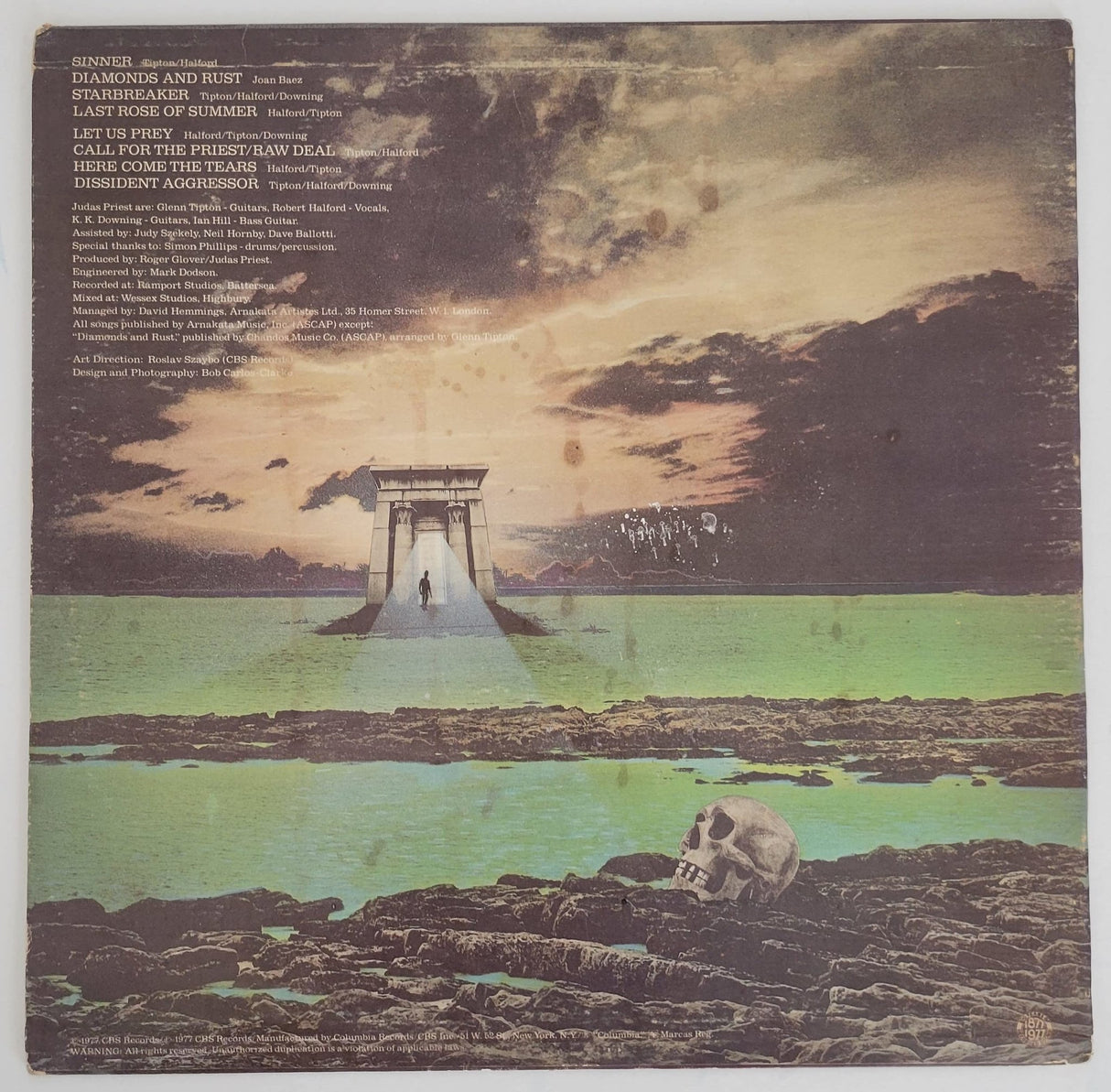 Rob Halford Glenn Tipton Ian Hill KK Downing Simon Phillips signed Sin after Sin album COA proof star