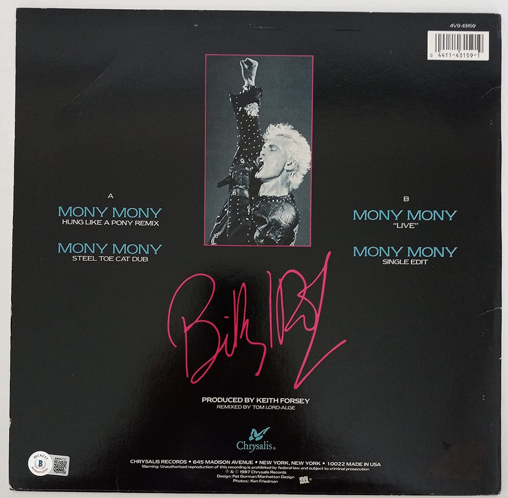 Billy Idol Steve Stevens signed autographed Mony Mony album vinyl exact proof Beckett COA STAR