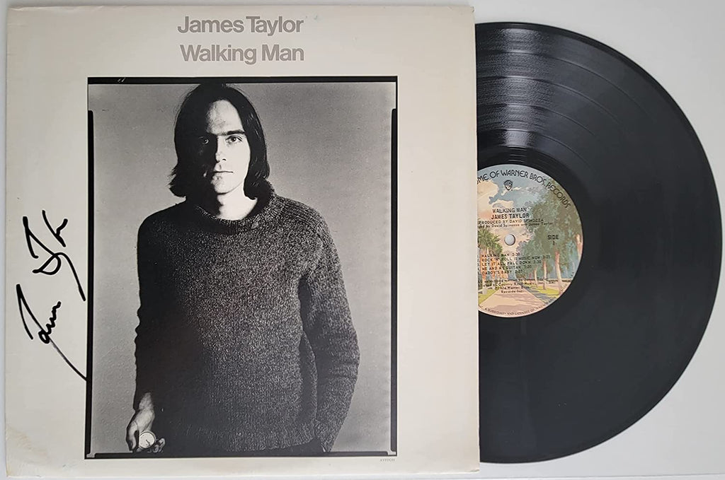 James Taylor signed autographed Walking Man album vinyl record COA exact proof STAR