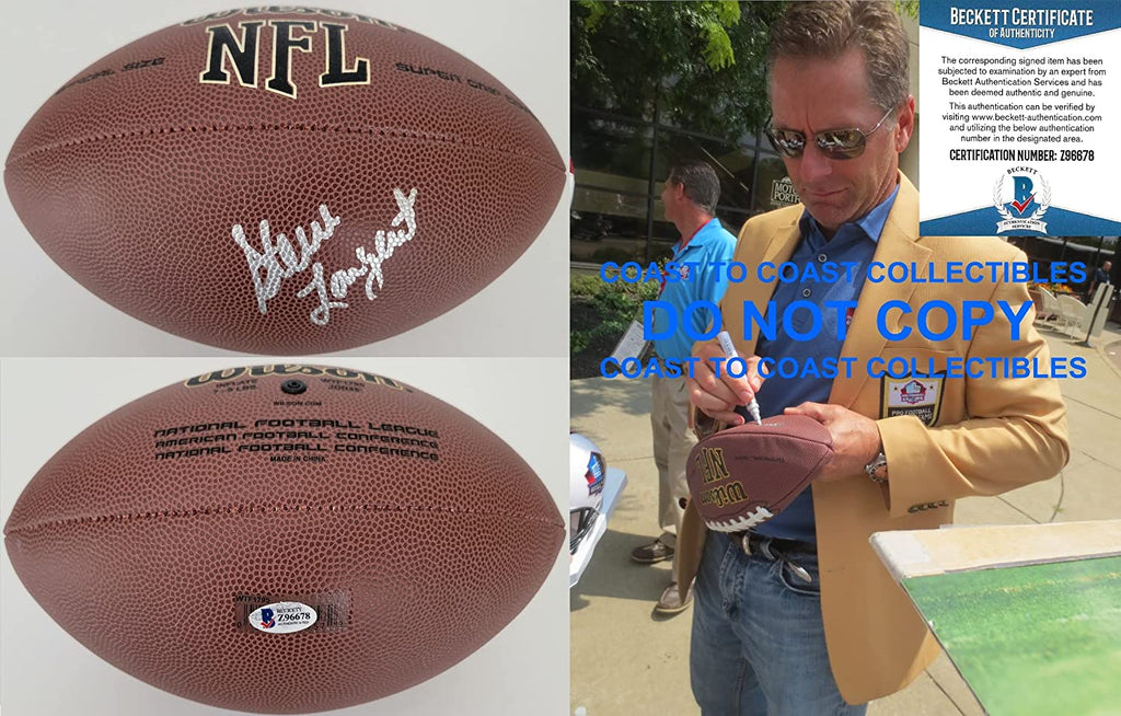 Steve Largent Seattle Seahawks Tulsa Golden Hurricane signed football proof Beckett COA autograph