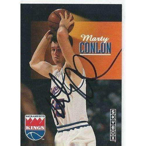 1993, Marty Conlon, Sacramento Kings, Signed, Autographed, Skybox Basketball Card, Card # 395,