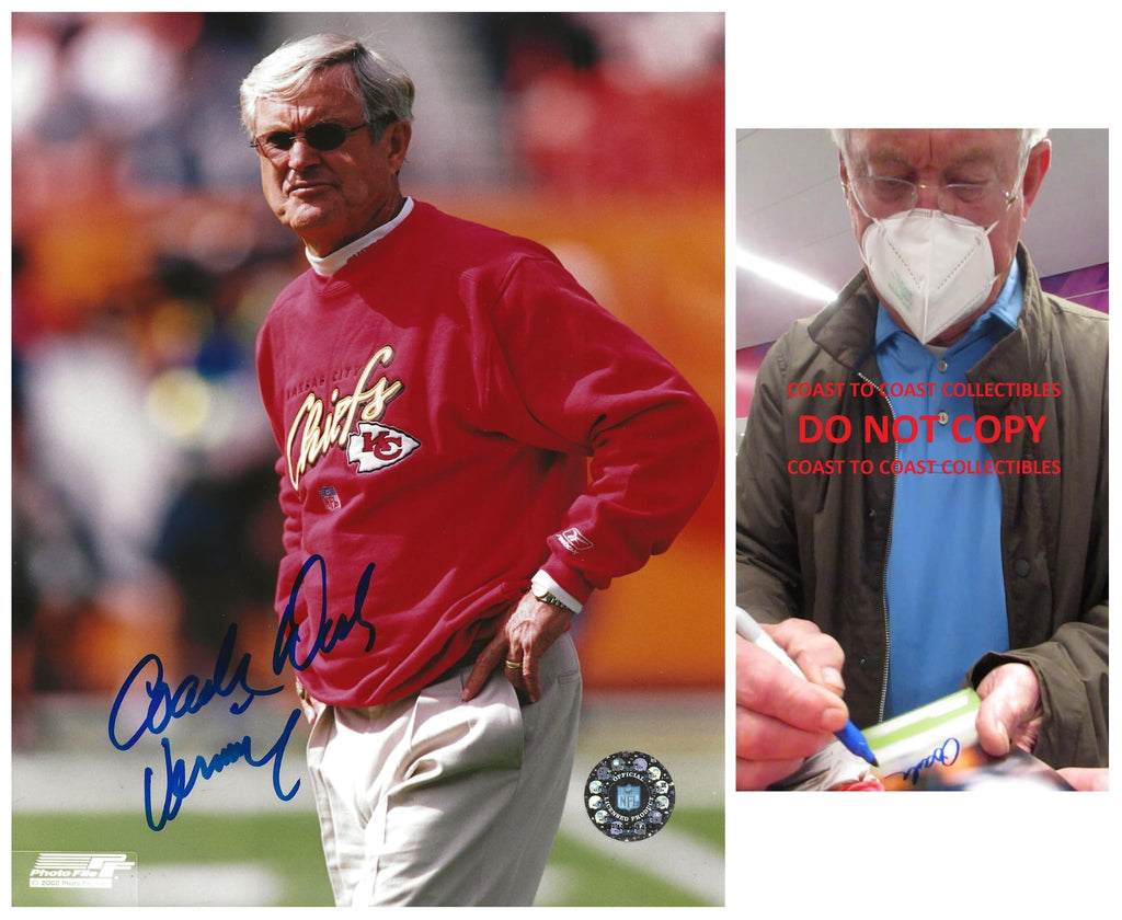 Dick Vermeil signed Kansas City Chiefs football 8x10 photo Proof COA autographed