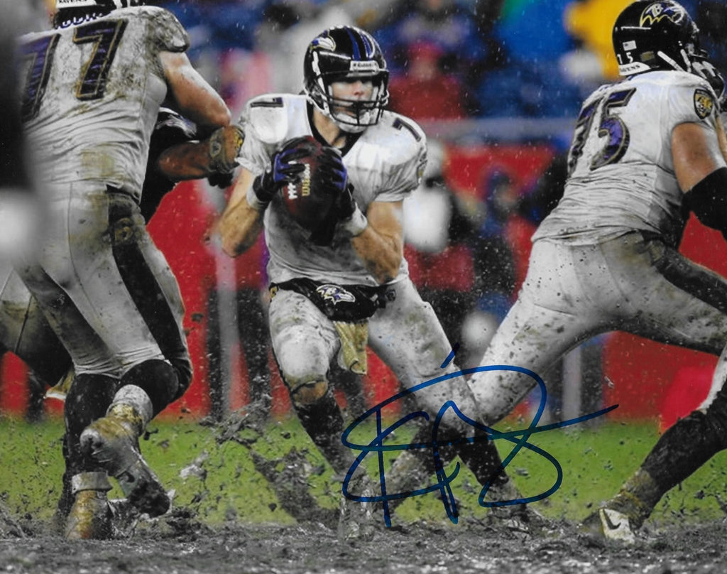 Kyle Boller signed Baltimore Ravens football 8x10 photo COA proof autographed.