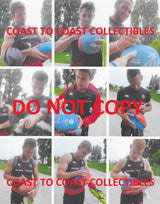 2018 England National 7's team signed, autographed San Francisco World Cup Rugby logo ball & Proof