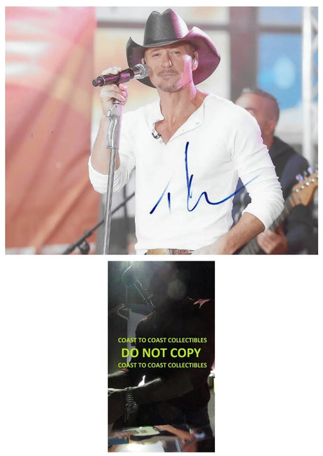 Tim McGraw Country music legend signed 8x10 photo COA Proof autographed Star