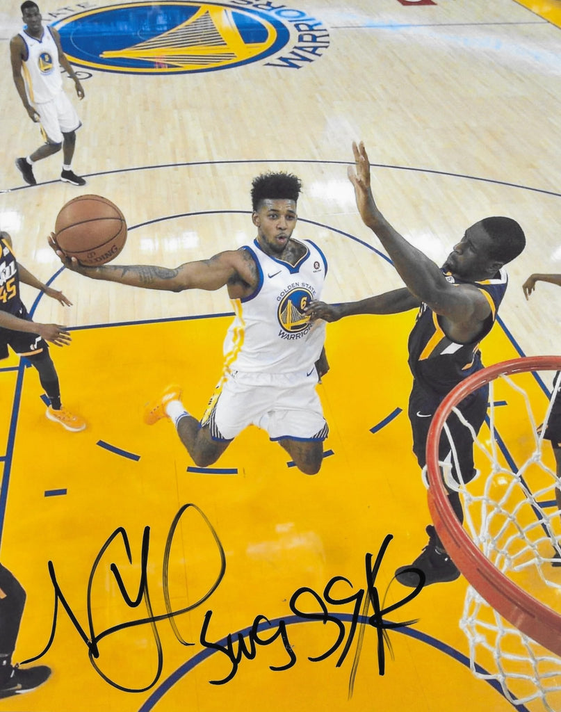 Nick Young signed Golden State Warriors basketball 8x10 photo proof COA autographed