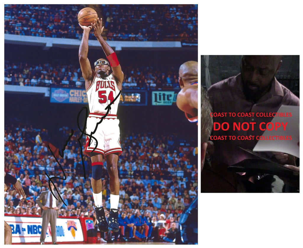 Horace Grant signed Chicago Bulls basketball 8x10 photo Proof COA autographed