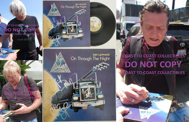 Def Leppard signed On Through the Night album COA exact proof Elliott,Allen,Savage STAR