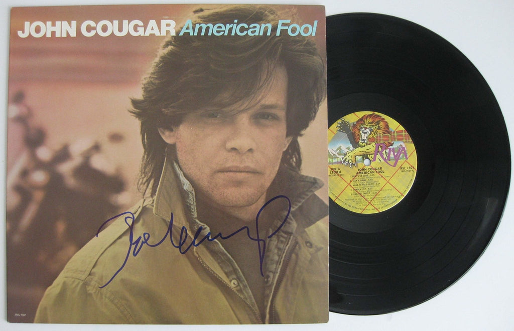 John Cougar Mellencamp signed American Fool album vinyl record proof Beckett COA STAR