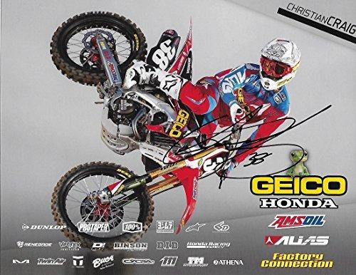 Christian Craig, Supercross, Motocross, Signed, Autographed, Honda 9x12 Photo Card, a COA Will Be Included.