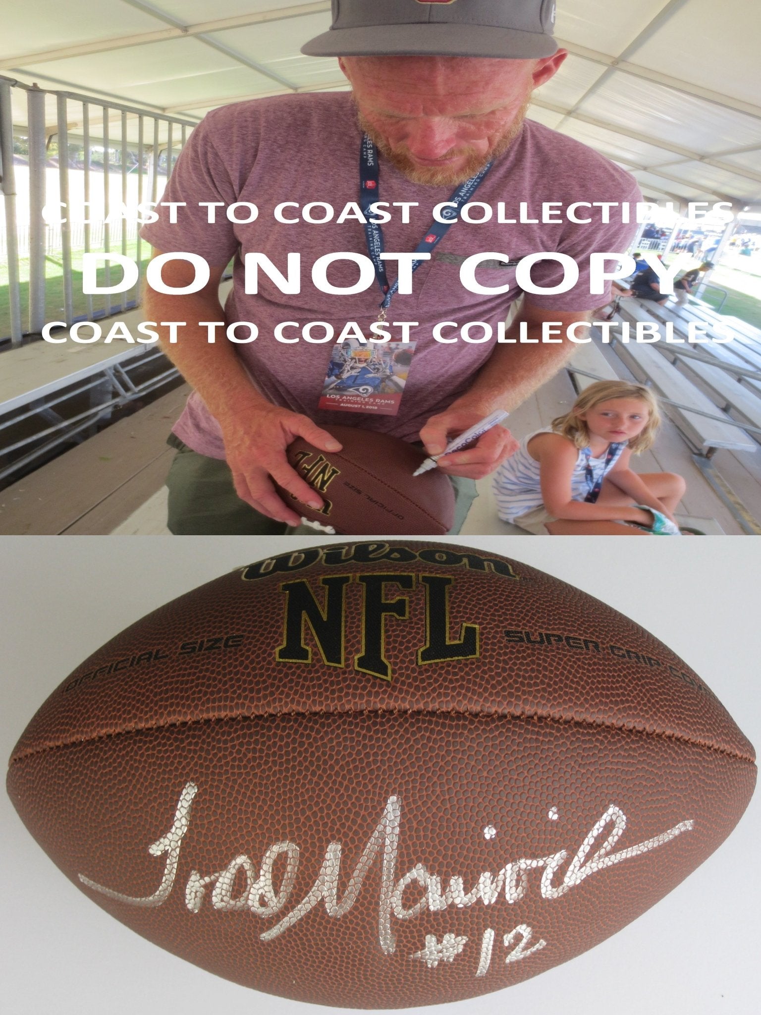 Todd Marinovich USC Trojans, LA Raiders signed autographed Football, COA with Proof Photo