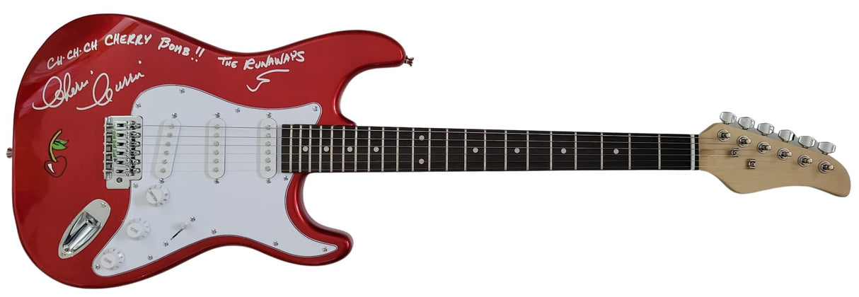 Cherie Currie The Runaway signed electric guitar COA proof Cherry Bomb autograph STAR
