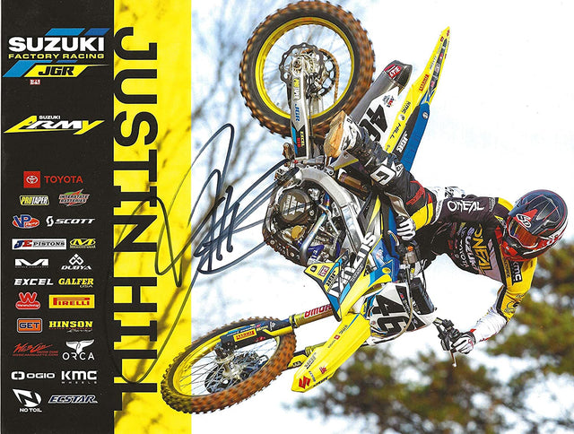 Justin Hill Supercross Motocross autographed 8.5x11 photo poster COA