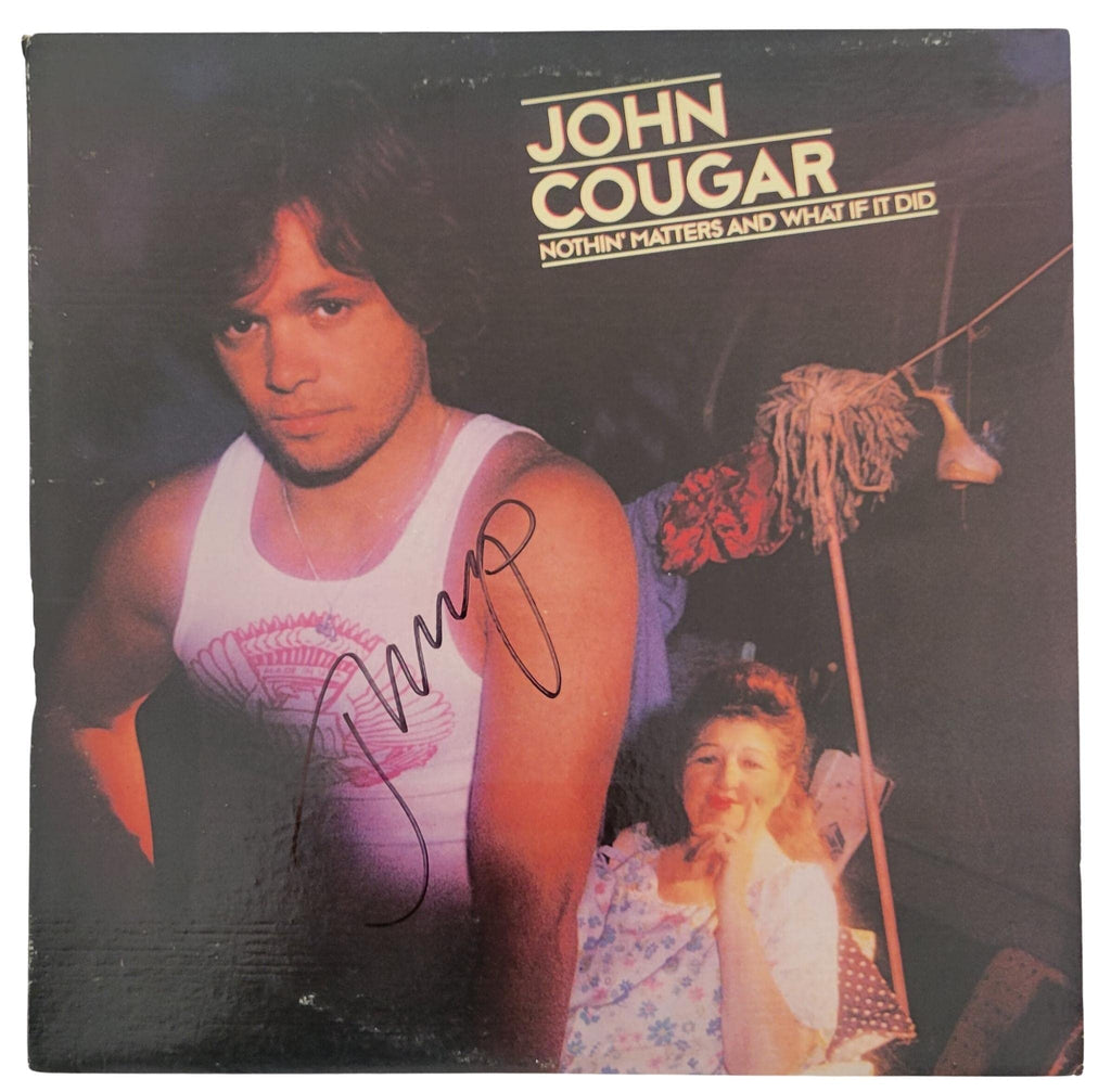 John Cougar Mellencamp signed Nothin Matters and What if it Did album vinyl record COA proof autograph STAR