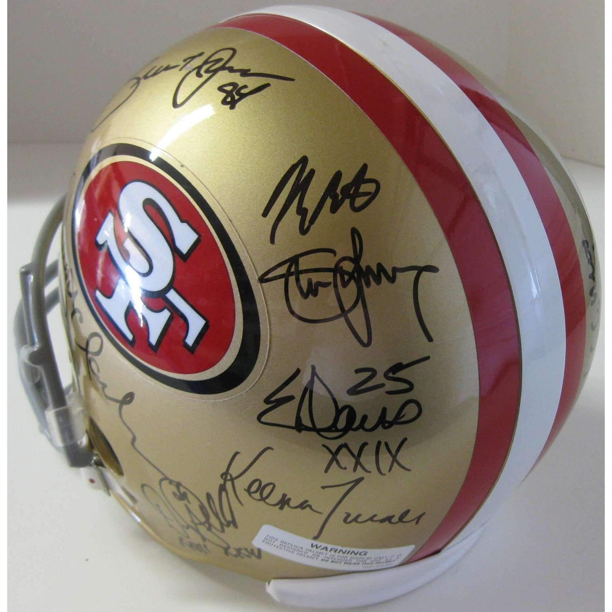 San Francisco 49ers, Legends, Signed, Autographed, Riddell Full Size Helmet, a COA with the Proof Photos of the 49ers Legends Signing the Helmet Will Be Included