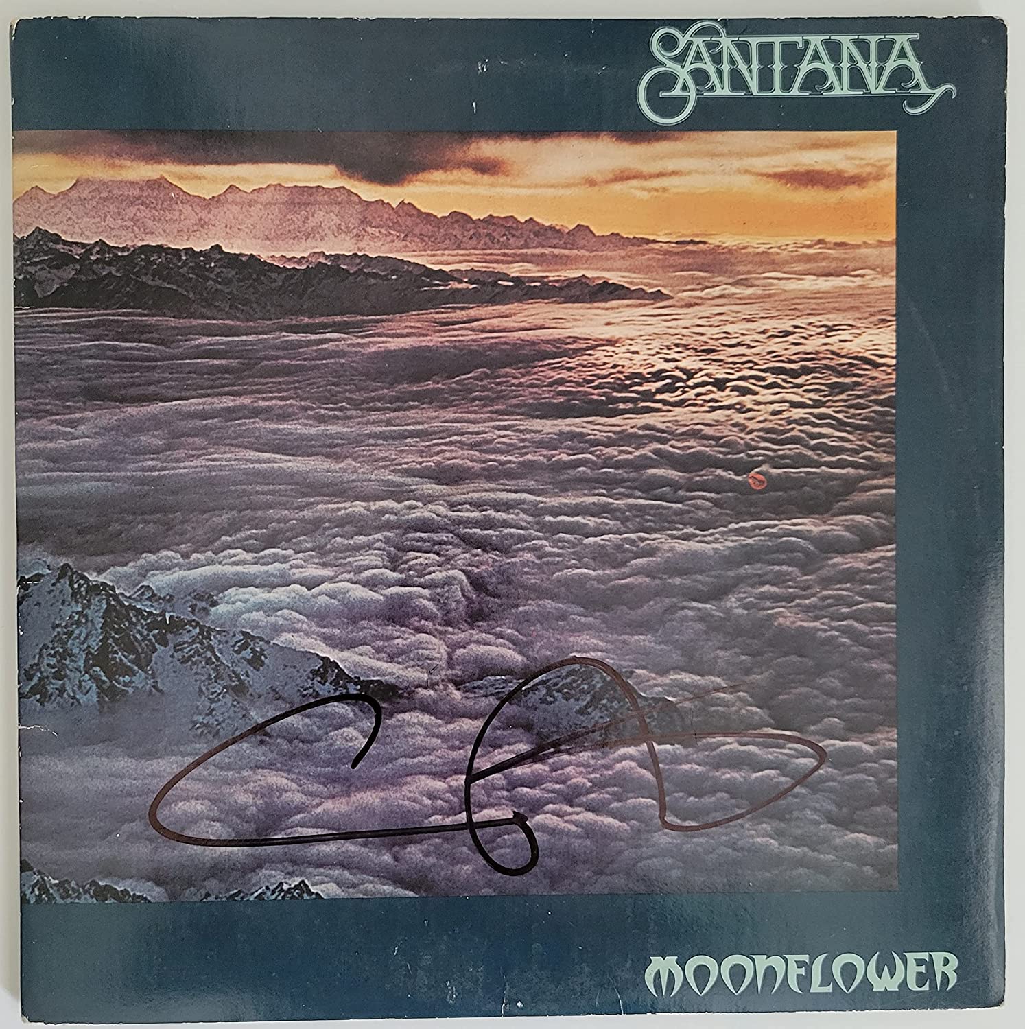 Carlos Santana signed Santana Moonflower album COA exact proof autographed Vinyl star