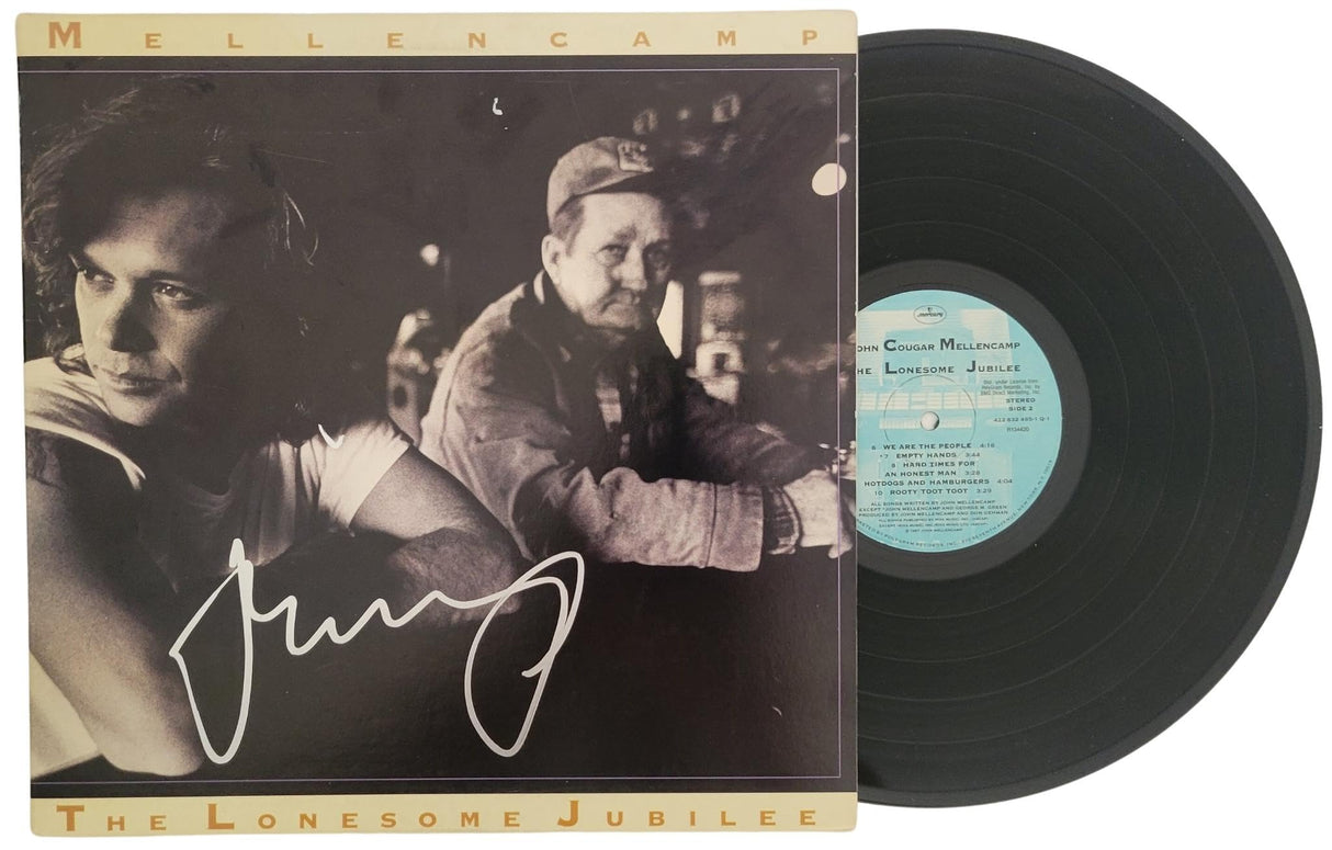 John Cougar Mellencamp signed The Lonesome Jubilee album Vinyl COA proof auto STAR
