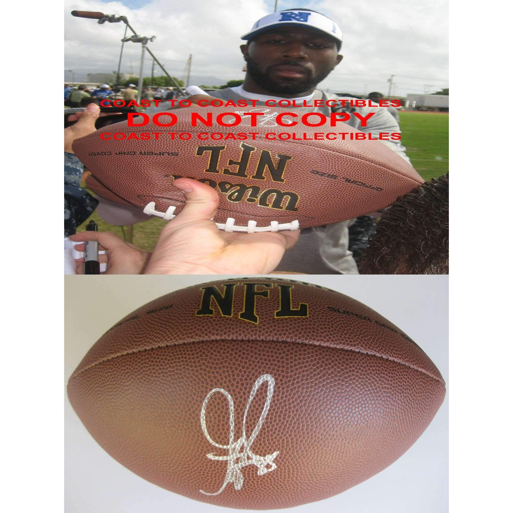 Greg Jennings, Miami Dophins, Minnesota Vikings, Green Bay Packers, Signed, Autographed, NFL Football, a COA with the Proof Photo of Greg Signing Will Be Included