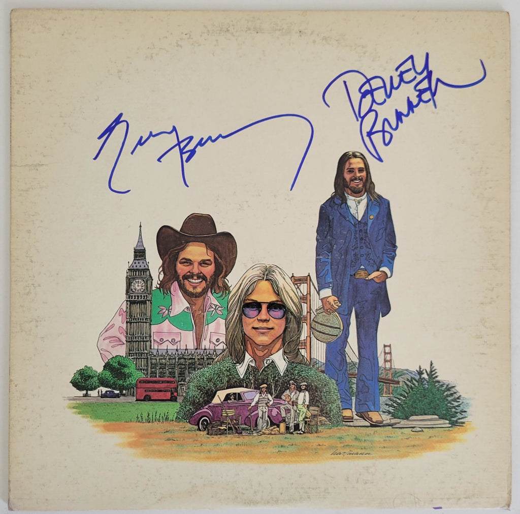 Dewey Bunnell Gerry Beckley signed America Greatest Hits album vinyl record COA proof STAR