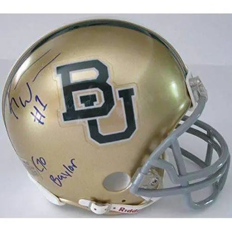 Kendall Wright, Baylor Bears, Signed, Autographed, Mini Helmet, a COA with the Proof Photo of Kendall Signing Will Be Included