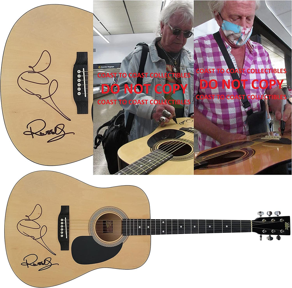 Russell Hitchcock Graham Russell Air Supply signed acoustic guitar COA proof star autograph