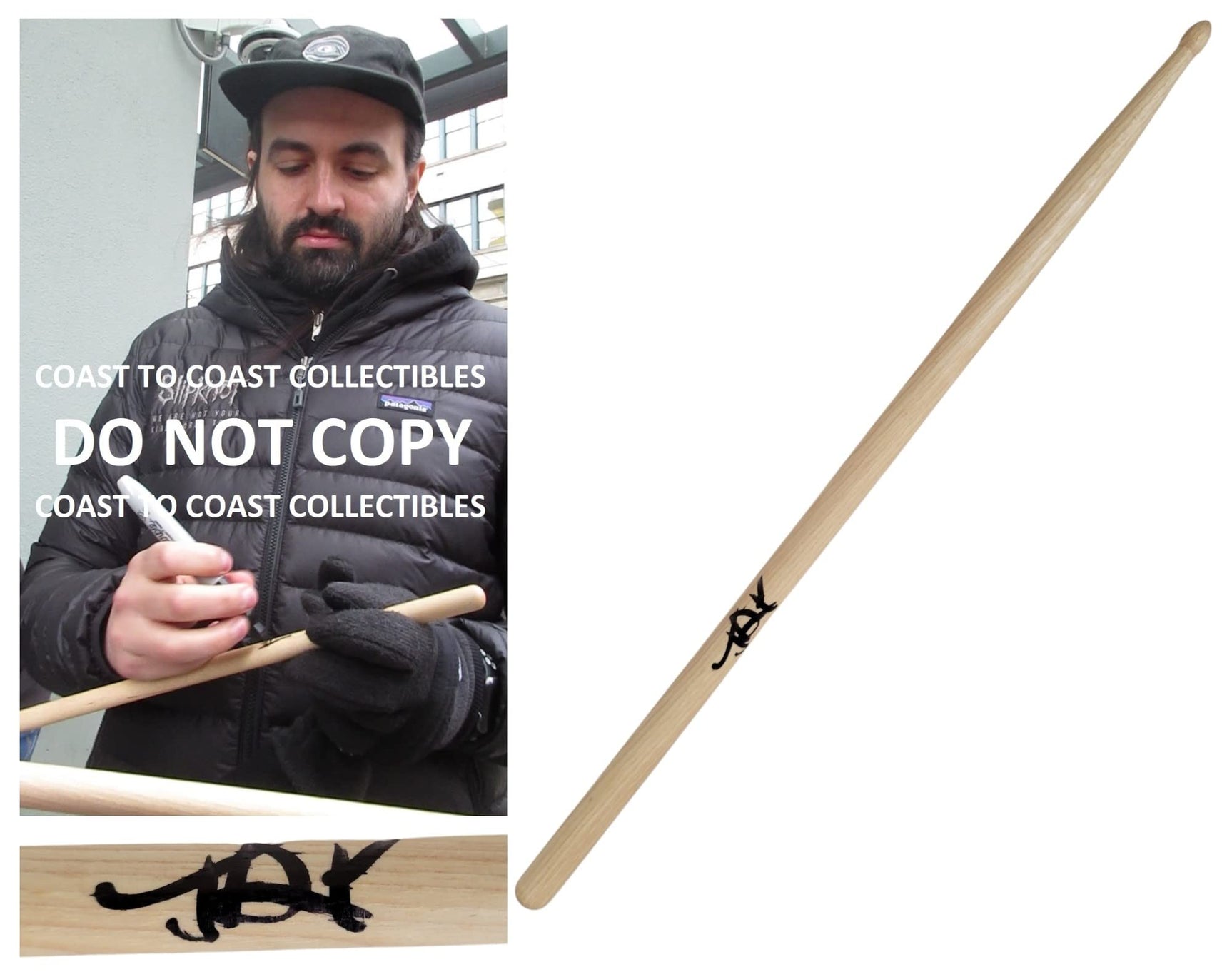 Jay Weinberg Drummer Slipknot signed Drumstick COA exact proof autographed STAR